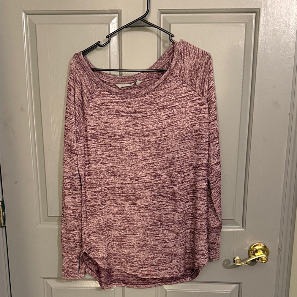 Athleta Marled Burgundy Long Sleeve Top